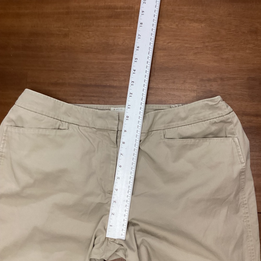 Talbots Woman Heritage Tan Khaki Crop Pants Plus Size 14W Cotton Stretch Casual - Picture 6 of 9